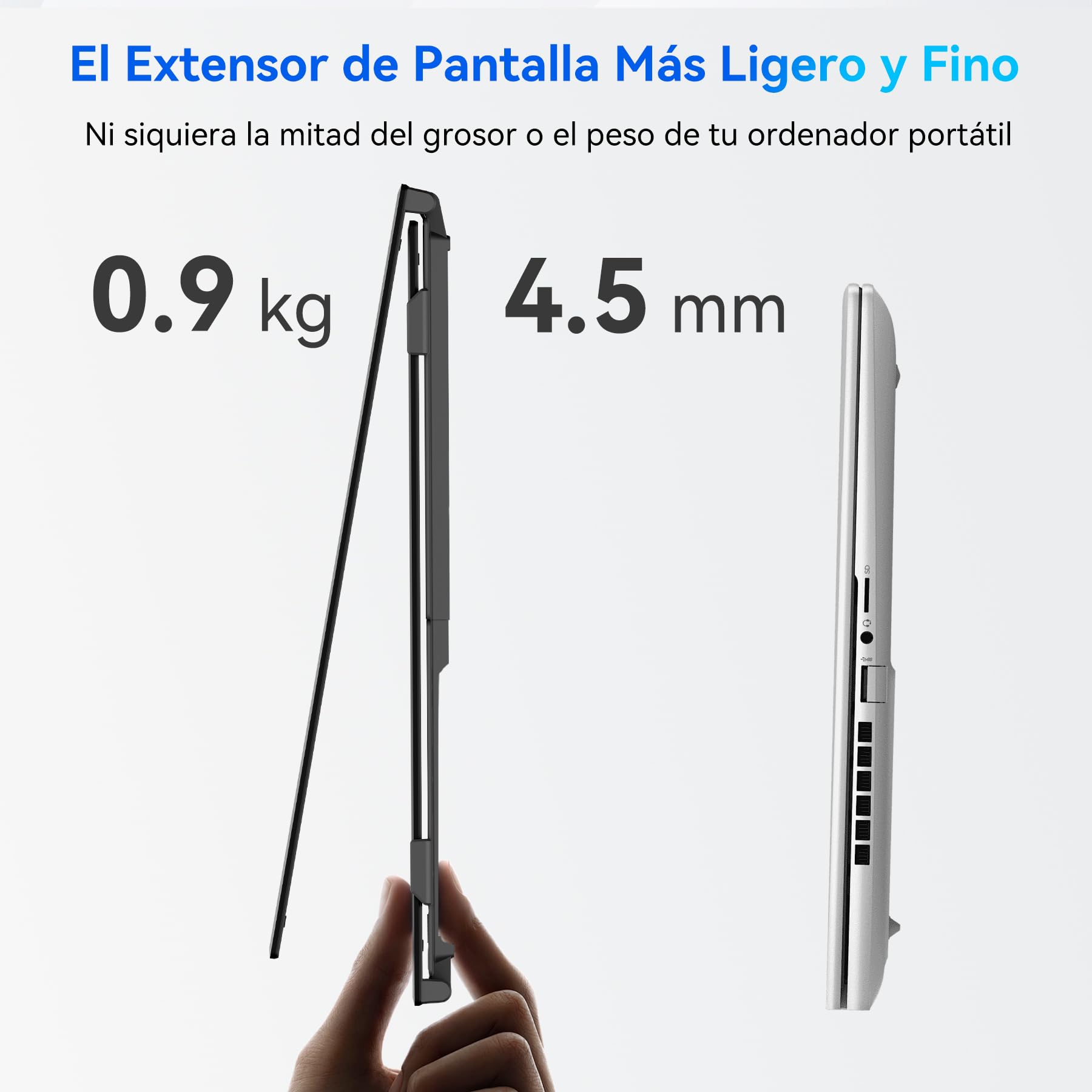Blackview Monitor Portátil Triple Ultradelgado,14" FHD 1080P IPS Extensor Pantalla Portátil Ordenador con Soporte,Certificación TÜV Luz Azul Baja,con 13"-17.3" Windows/Mac/Chrome/Switch/PS5 — view 2