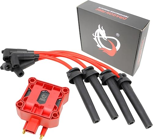 DRAGON FIRE PERFORMANCE Power Pack con bobina de encendido y cables de bujía de bajo ohmio compatible/reemplazo para Mini Cooper 1.6L NA y kit de