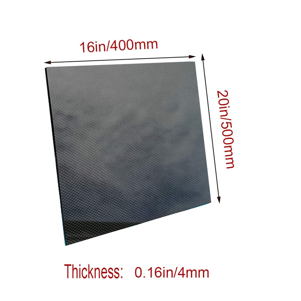 Pannello in Fibra di Carbonio 3K 100% Pannello Pannello Pannello Rigido Twill Twill Twill Superficie Lucida per RC Drone Quadcopter,400mm x 500mm x 4mm