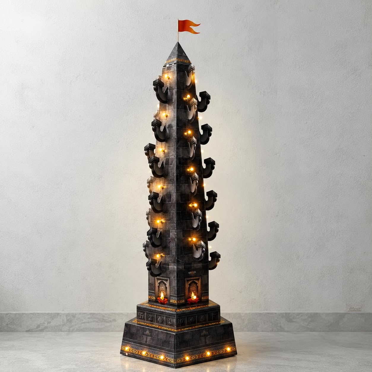 Shree SPACE Deepstambh (Pack of 1) | Lighting not included | Foldable Paper Diy Deepmala Kit | for Ganesh Festival, Janmastami, Durga pooja, Navratri, Diwali-image-37
