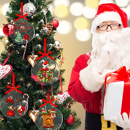 Trounistro 100 Pieces 3 Inch Acrylic Christmas Ornaments Round Clear Blank Xmas Acrylic Hanging Ornaments For Diy Christmas Tree Decoration Holiday Name Tags (Christmas Round Style) #TOP7