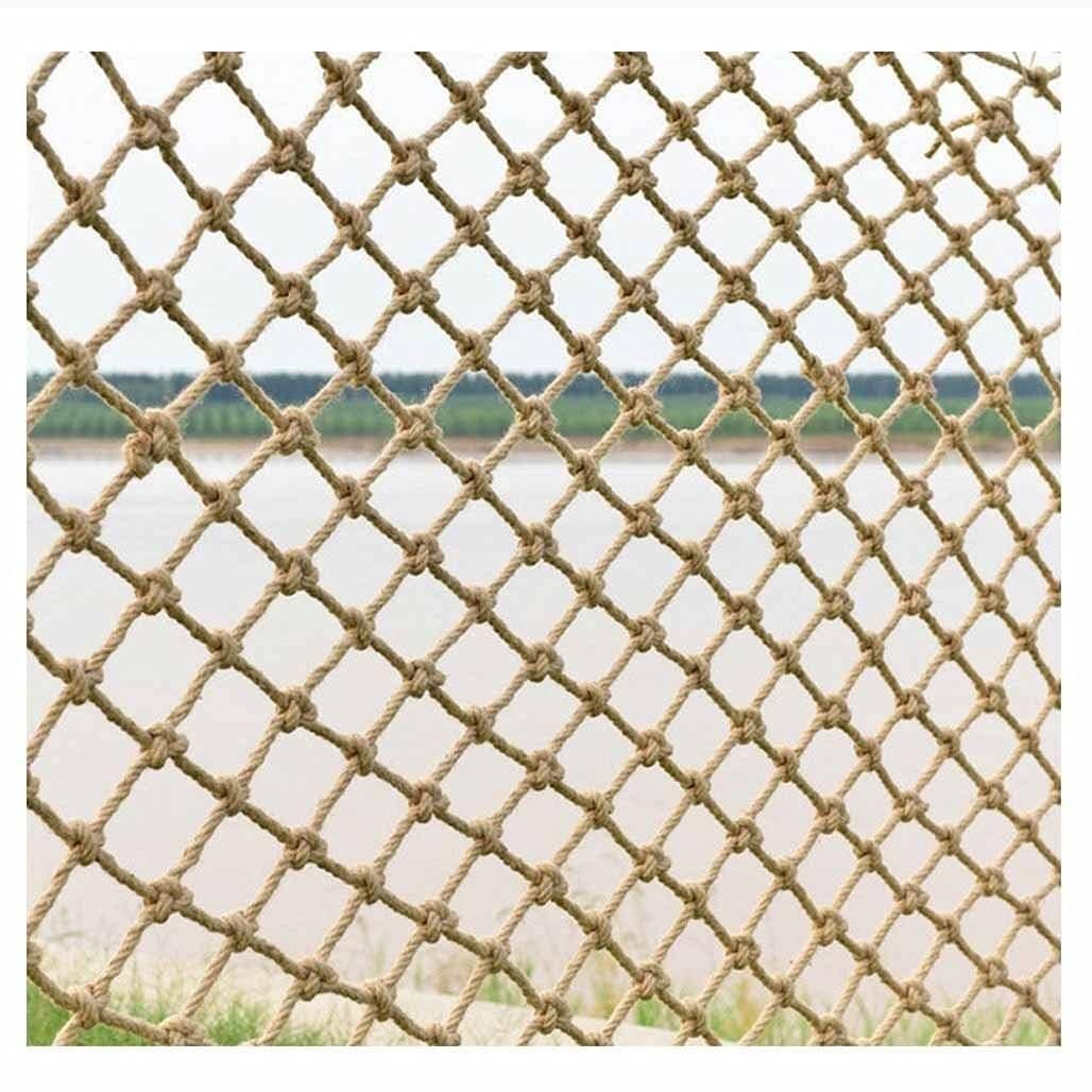 GJMSSMY Jute Netting & Hemp Rope Child Treehouse Safety Net for Kids 8mm Diameter Cargo Rope Net Outdoor Jungle Swing 4x6m Play Area Protection