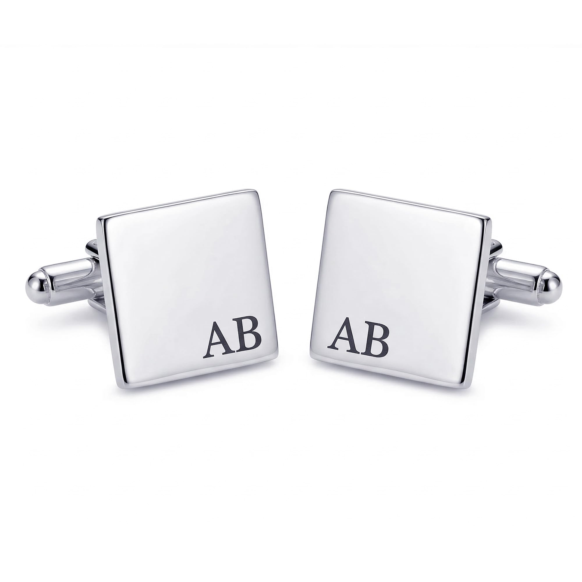 925 Sterling Silver Personalized Customized Engraved Initial or Name Designer Cufflinks for Men, Boys, Fathers and Grand Father-image-25