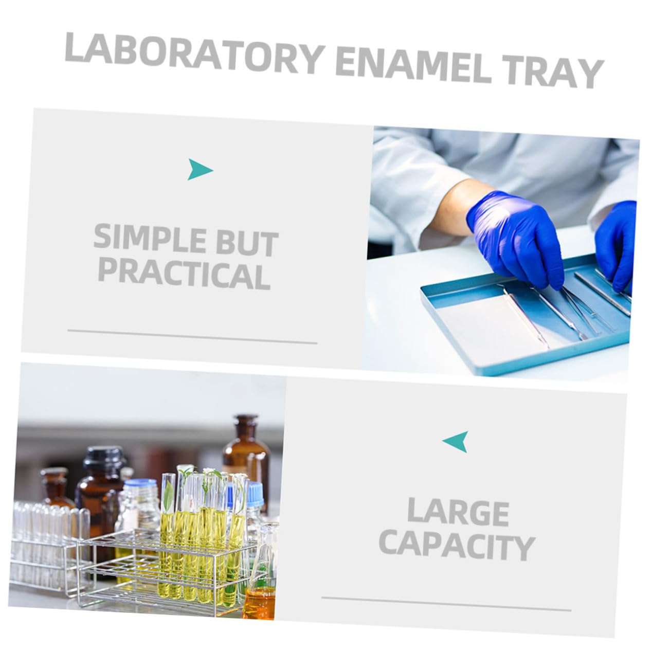 SOLUSTRE Rectangular Enamel Square Plate Sterilized Storage Kitchenware Laboratory Easy Clean