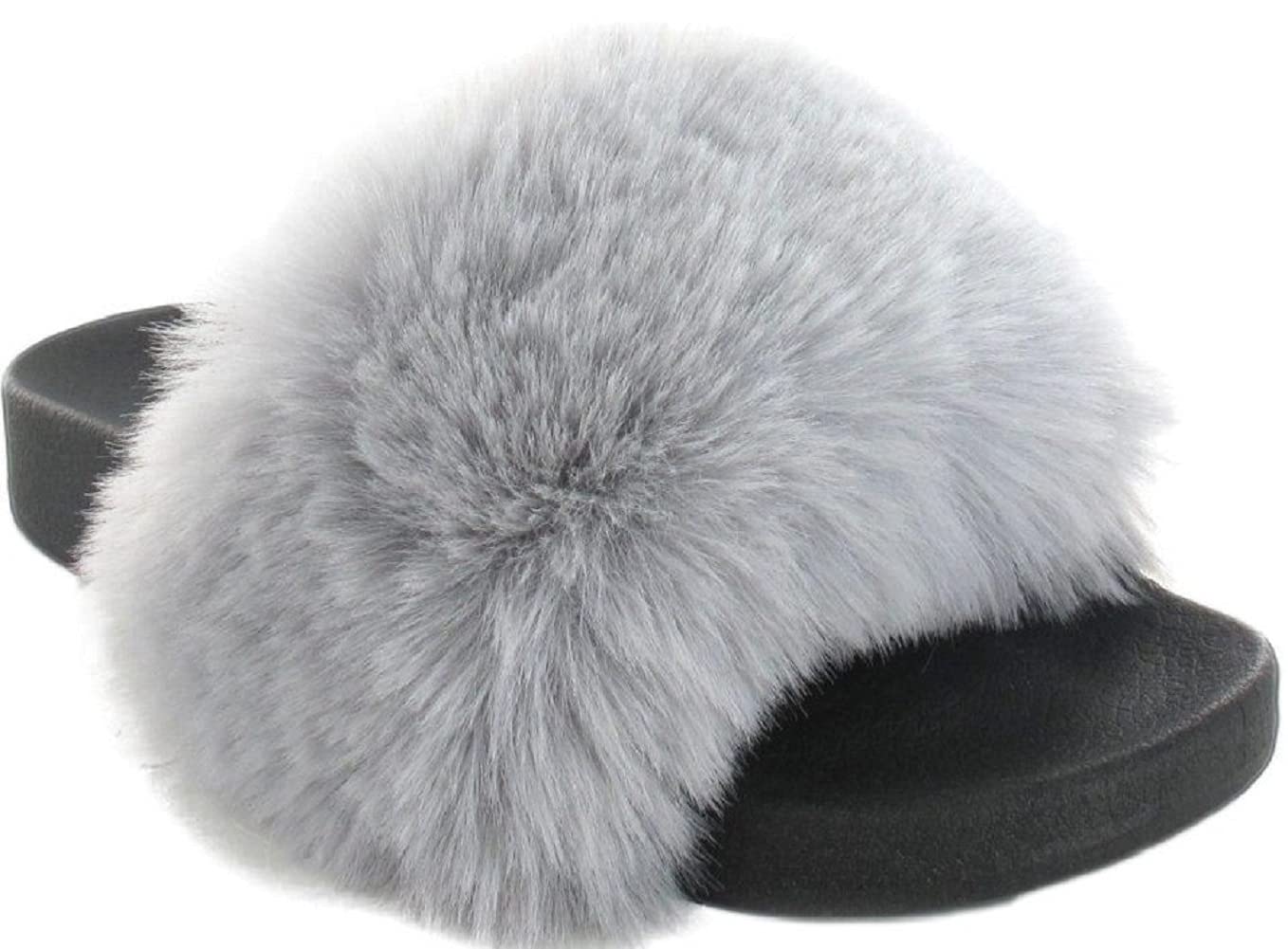 ella Ladies Faux Fur Slippers Sliders Fluffy Furry Super Soft Comfort Luxury Slip On Mules