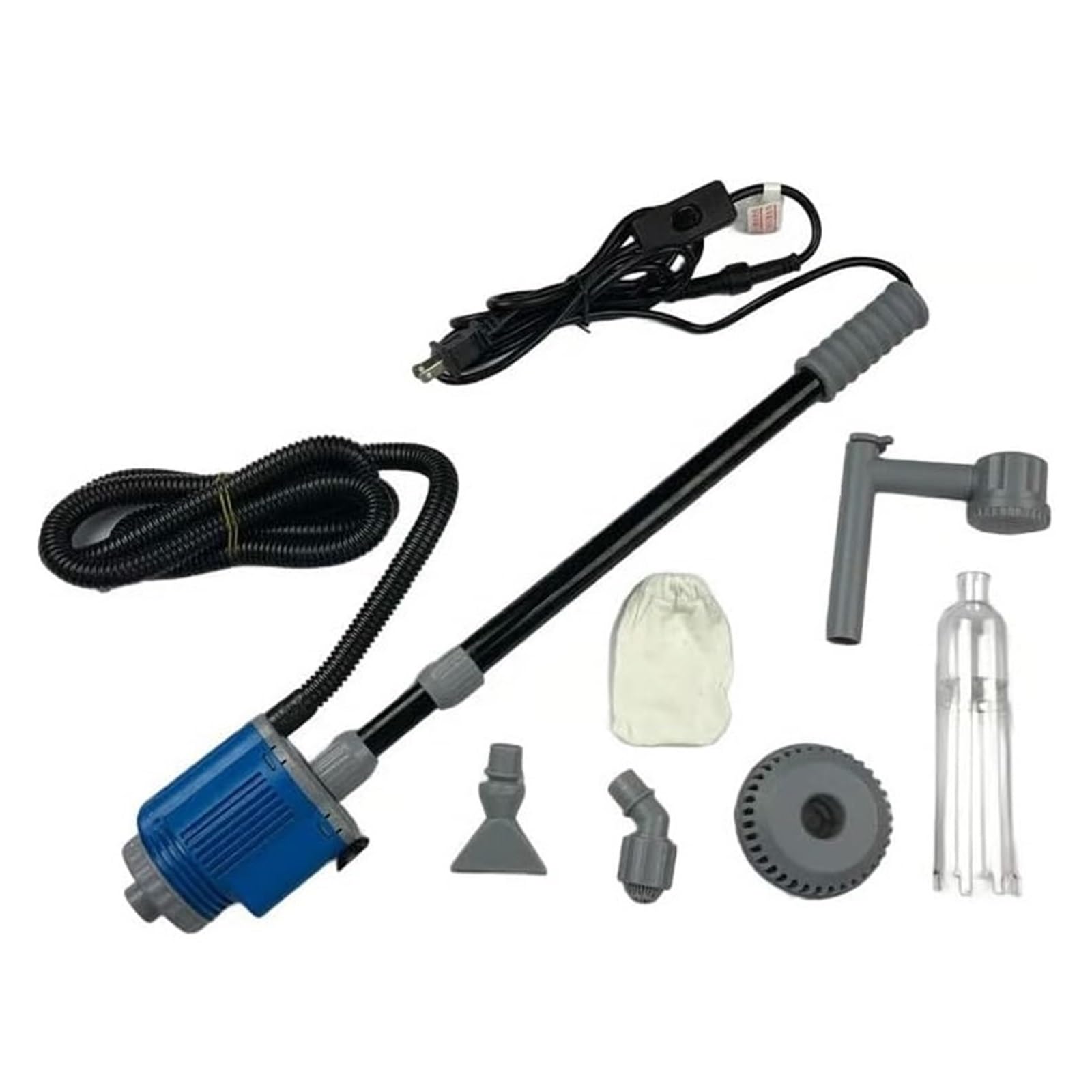 Limpiador eléctrico para peceras, cambiador de agua automático 6 en 1 mejorado y lavadora de arena, para limpieza de acuarios de agua dulce y salada