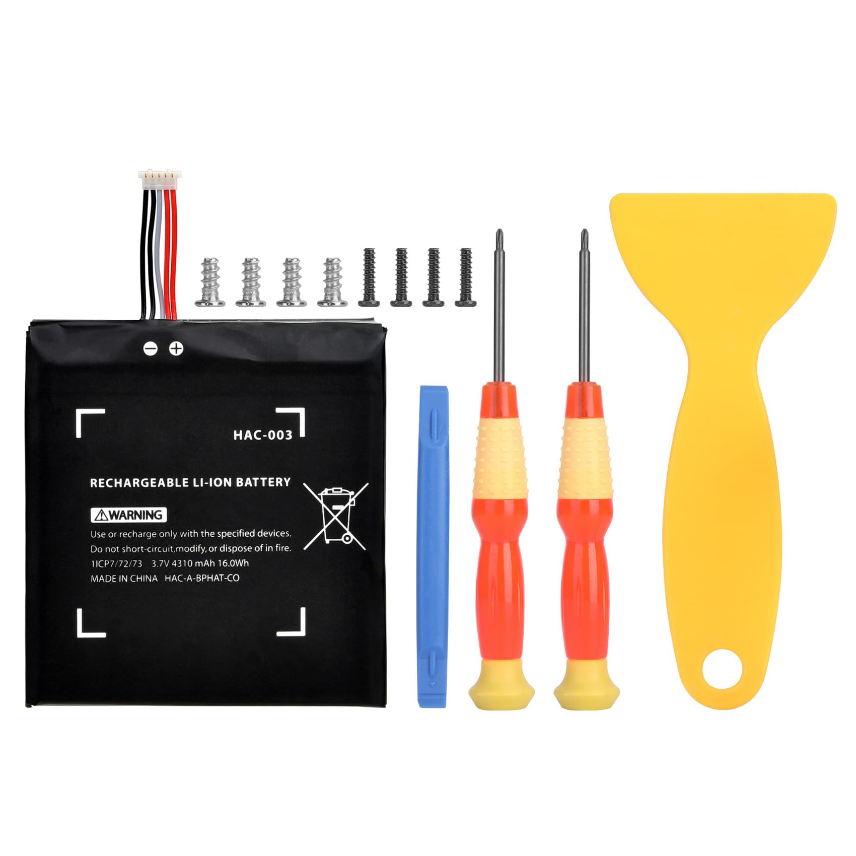 4310mAh HAC-003 Batería para Nintendo Switch Consola con Accesorios | Batería de Repuesto, lithium Recargable hac-001 Alta Capacidad, con Kit de Herramientas de Reparación