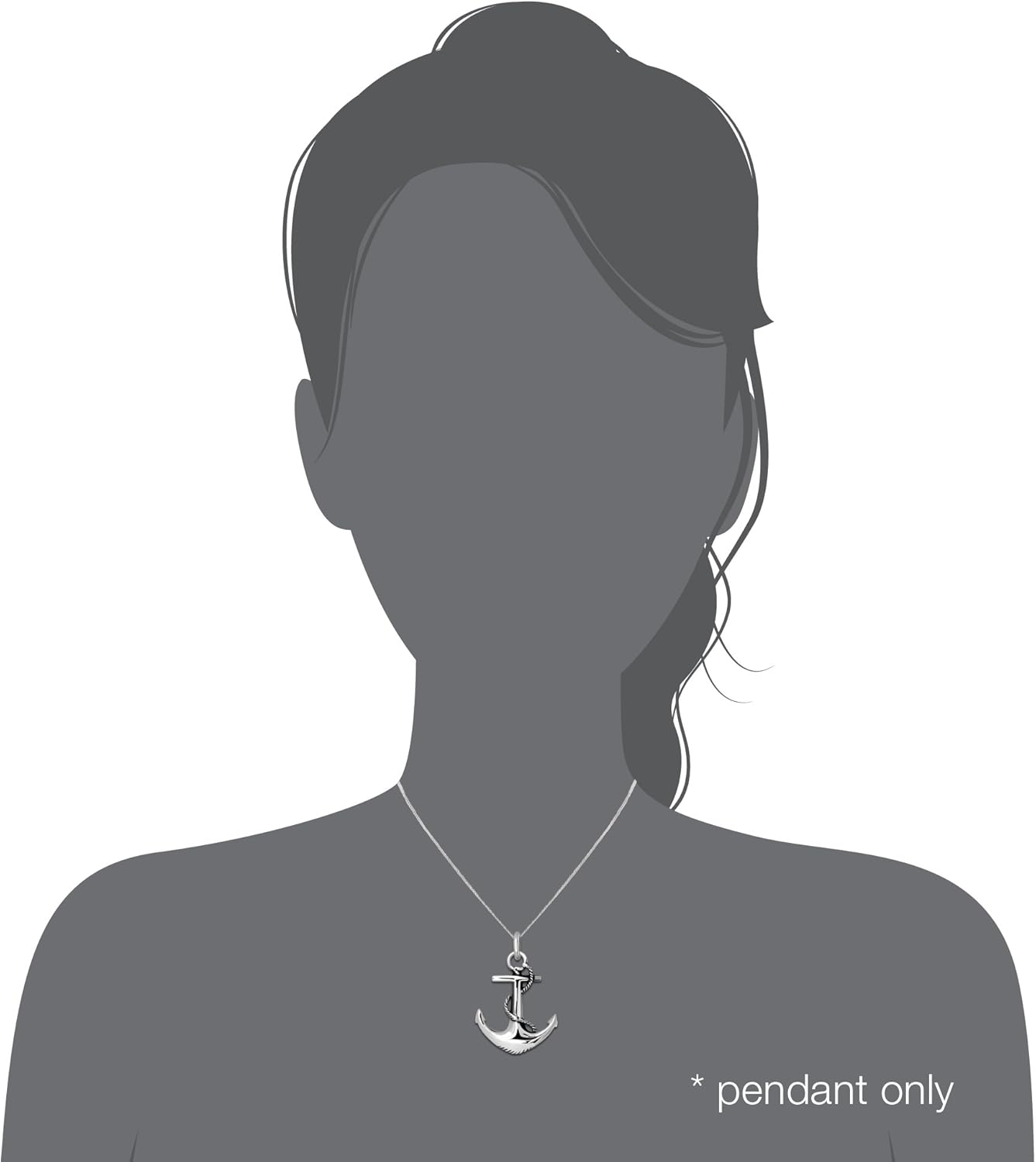 WithLoveSilver 925 Sterling Silver Charm Anchor Pendant - Image 2