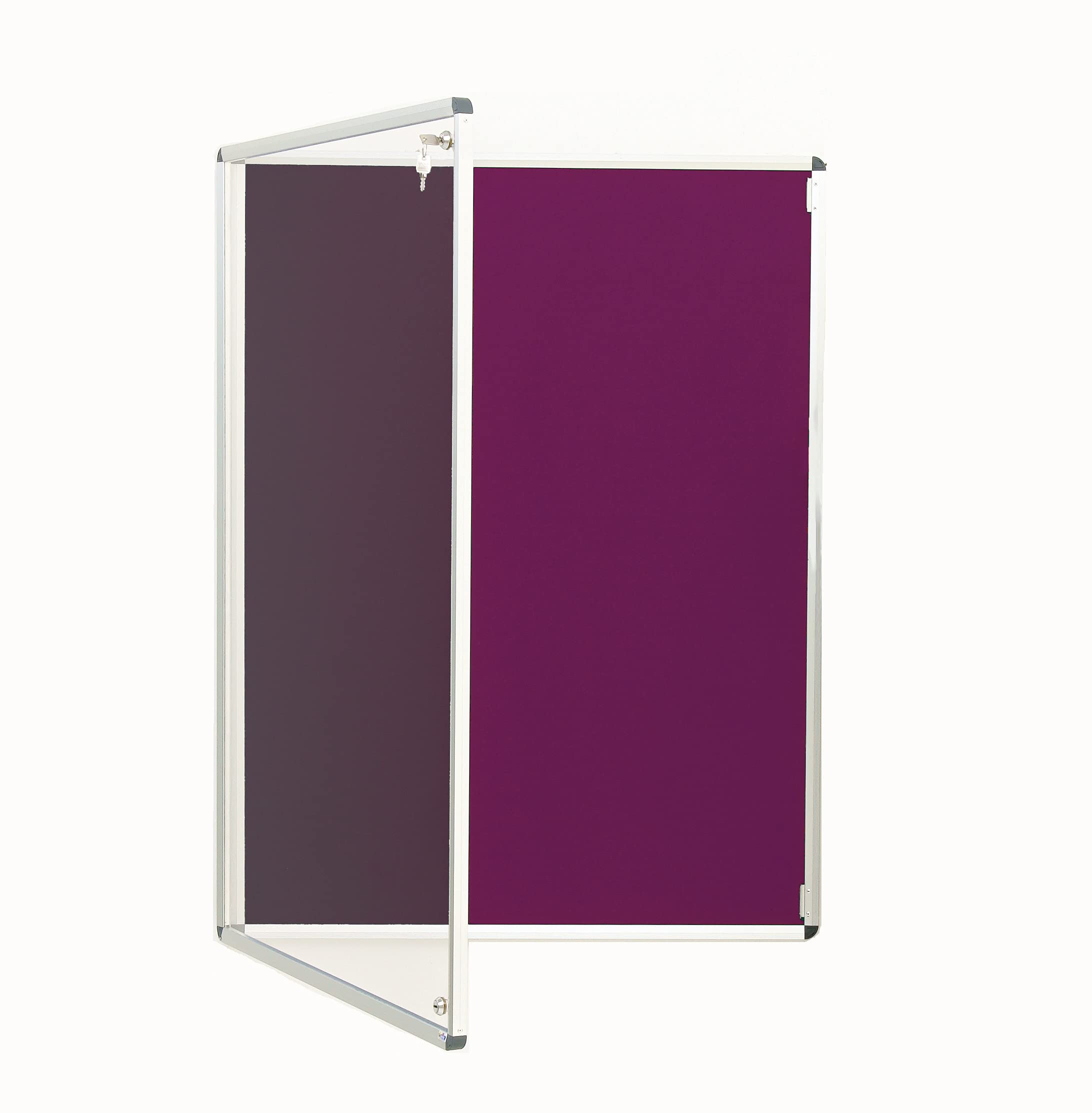 Purple Fully Fire Retardant Lockable Notice Board [2 Locks] - Tamperproof Display Board [14 Colours] [6 Sizes]