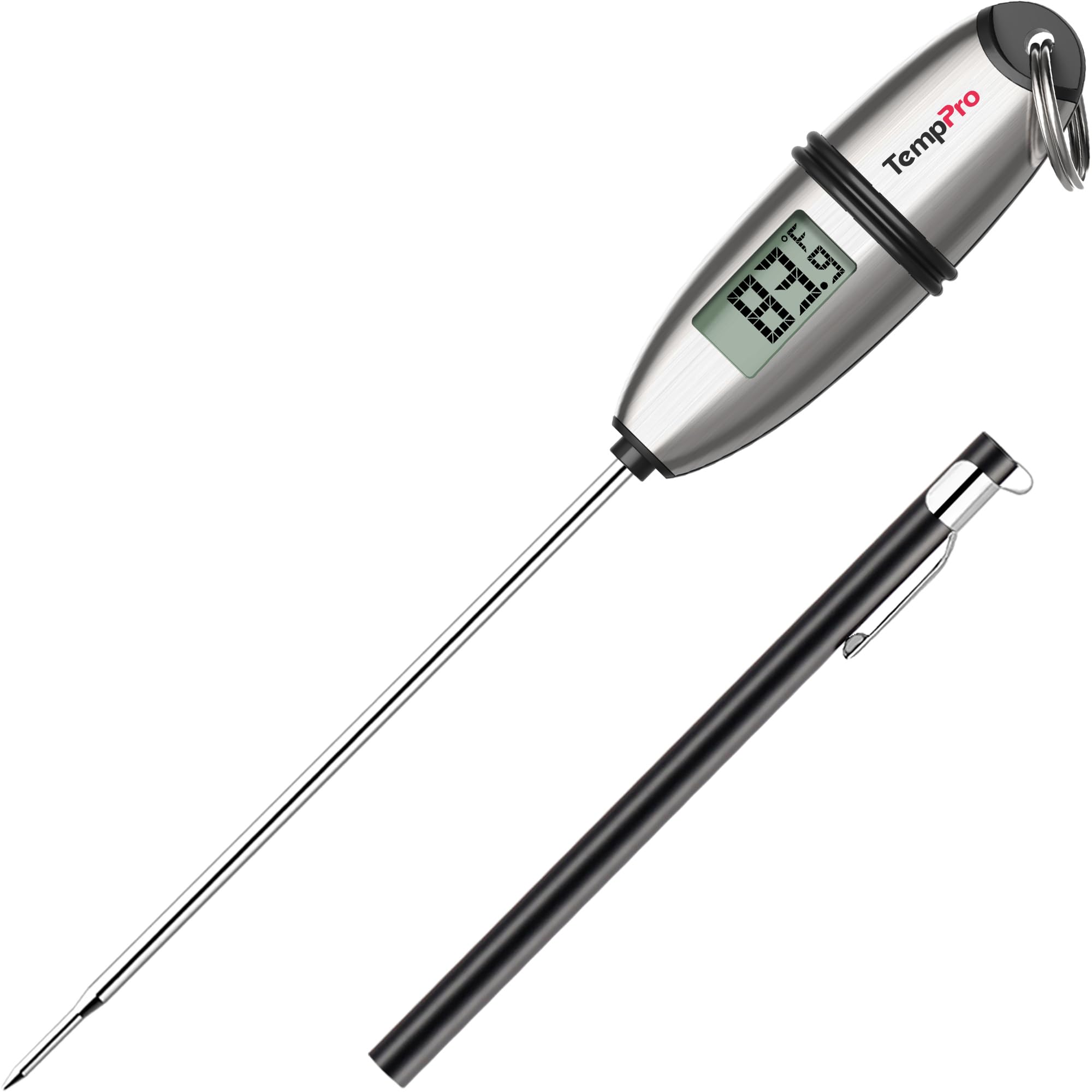 TempPro TP02S Digital Food Thermometer for Cooking Bread Baking Sourdough Liquids, Meat Thermometer Digital with Super Long Probe for Kitchen BBQ Yogurt Candy Making Accessory (Previously ThermoPro)