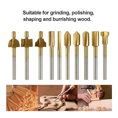 Miniatura 5 de HSS - Juego de brocas de grabado de carburo y brocas de enrutador de 18 pulgadas (0.118 in) para herramientas rotativas, accesorios para