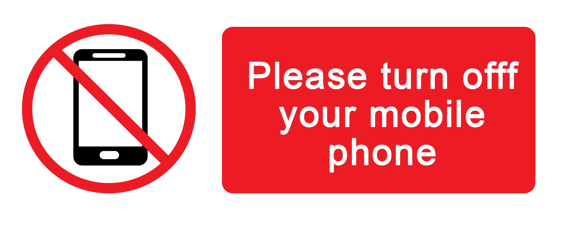 Party Decor Warning - Please Turn Off Your Mobile Phone - Warning Sign Removable Self Adhesive Label - 100Mm X 148Mm - Pack Of 4