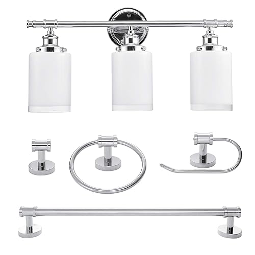 Globe Electric 51414 Freya 5-Piece All-in-One Bathroom Set, 3 Vanity