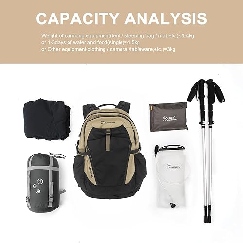 Miniatura 6 de MOUNTAINTOP 30L Hiking Backpack,Men Women Camping Backpack,Lightweight Trekking Travel Backpacks for Climbing Skiing Cycling