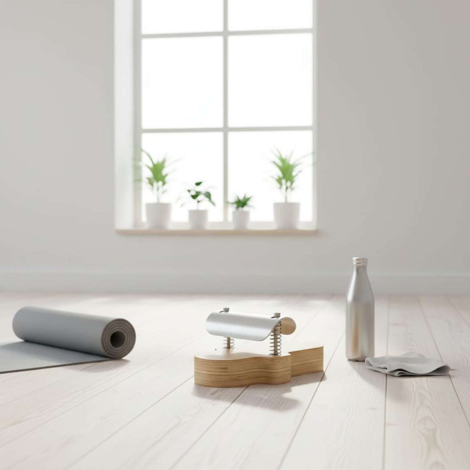 Harilla Dispositivo de Correccion del Pie con Estructura de Madera en y Resorte Visible para Terapia de Estiramiento del Tobillo y Entrenamiento de Flexibilidad del Pie en Hogar