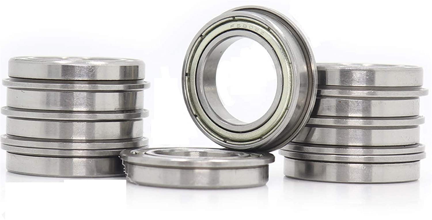 LHNBGTUIW TMP1105 Flange Ball Bearings F6802ZZ Bearing 15x24x5mm 10Pcs Double Shielded Deep Groove Flanged F6802 Z ZZ F6802-2Z F6802Z