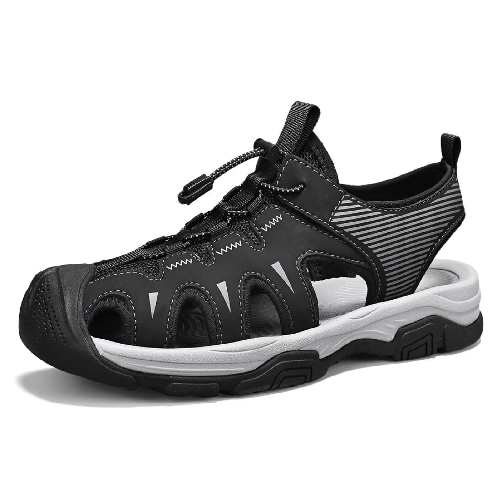 Hombre Sandalias de Verano Deportivas para Senderismo Deportivas Zapatos Trekking Casual Zapatos de Montaña Cuero Sandalias de Playa Antideslizante