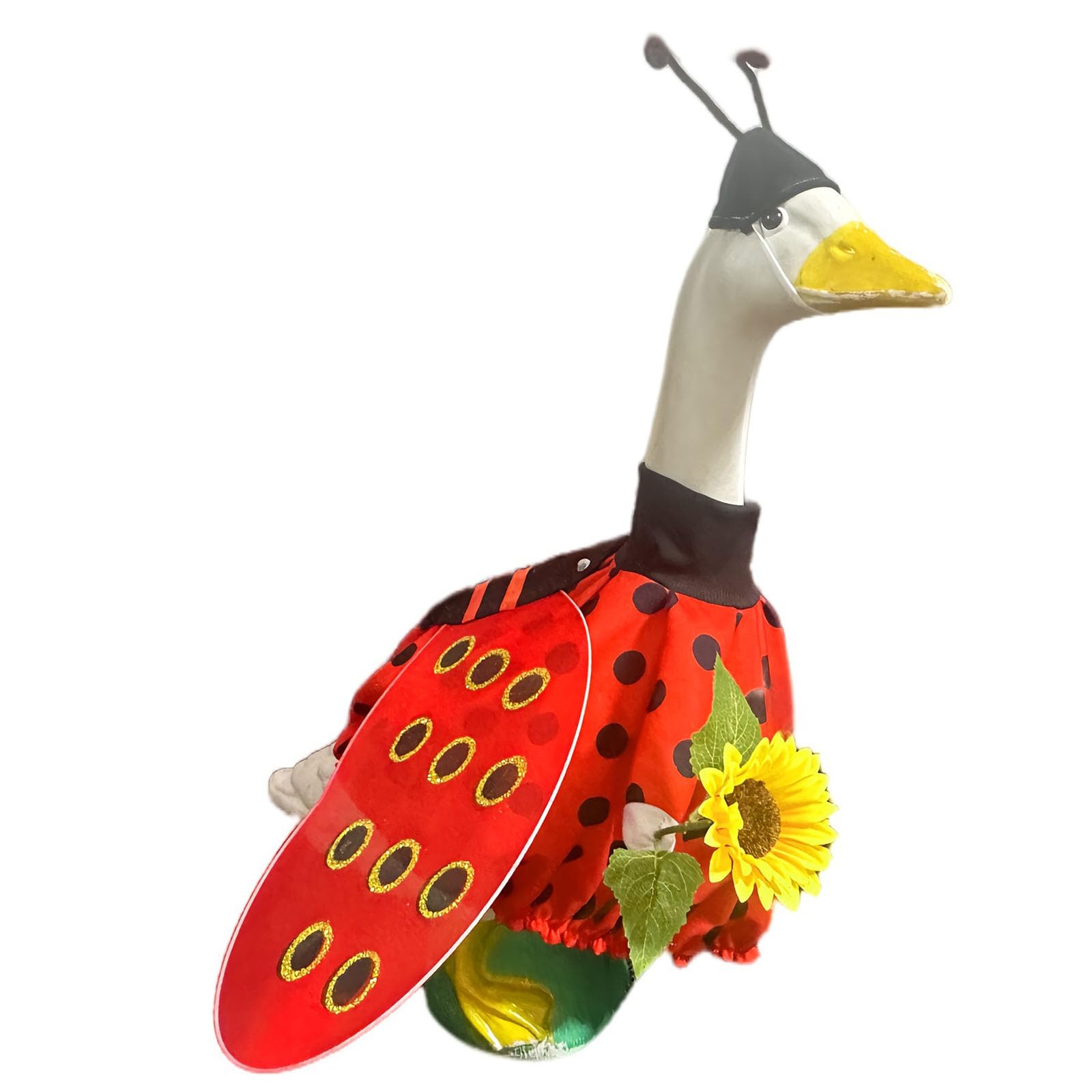 Kalttoy Geese Outfit Porch Geese Costume with Wing for Figurine Clothes for Garden Porch Yard Festival Decoration Christmas Costume for