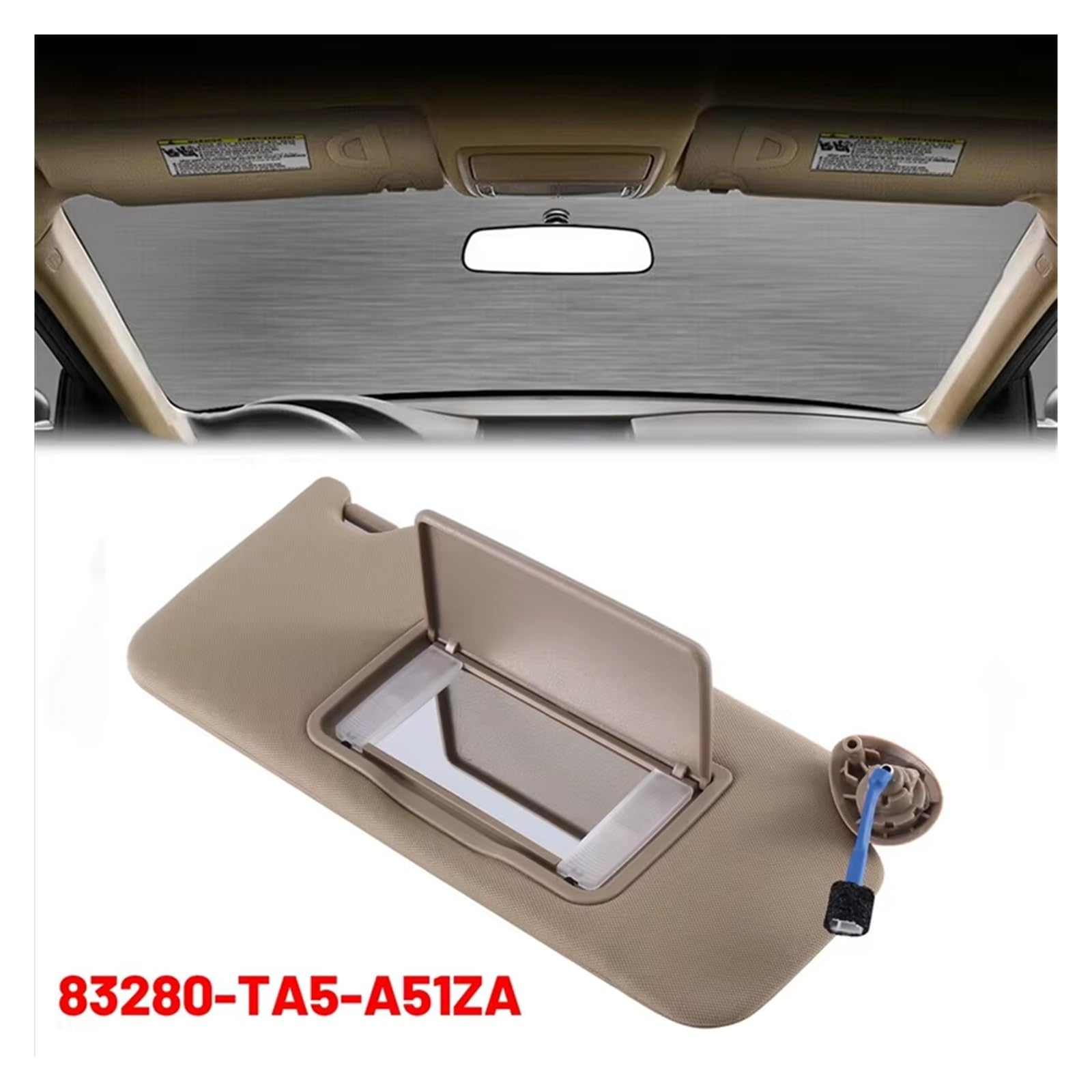 Per Accord 2008 2009 2010 2011 2012 83280-TA5-A51ZA Parabrezza per auto Parasole Lato passeggero destro Tendine Parasole Auto