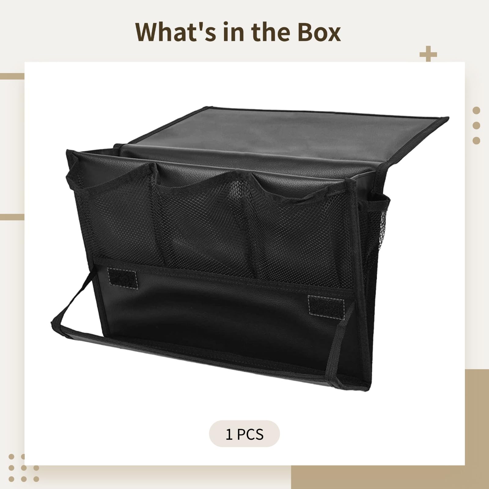 Bedside Caddy mit Halterung für Steckdosenleiste, hängender Bett-Organizer, Aufbewahrungstasche mit 6 Taschen, Oxford-Stoff-Caddy für Zuhause und Studentenwohnheim, für Handy, Tablet und Zubehör