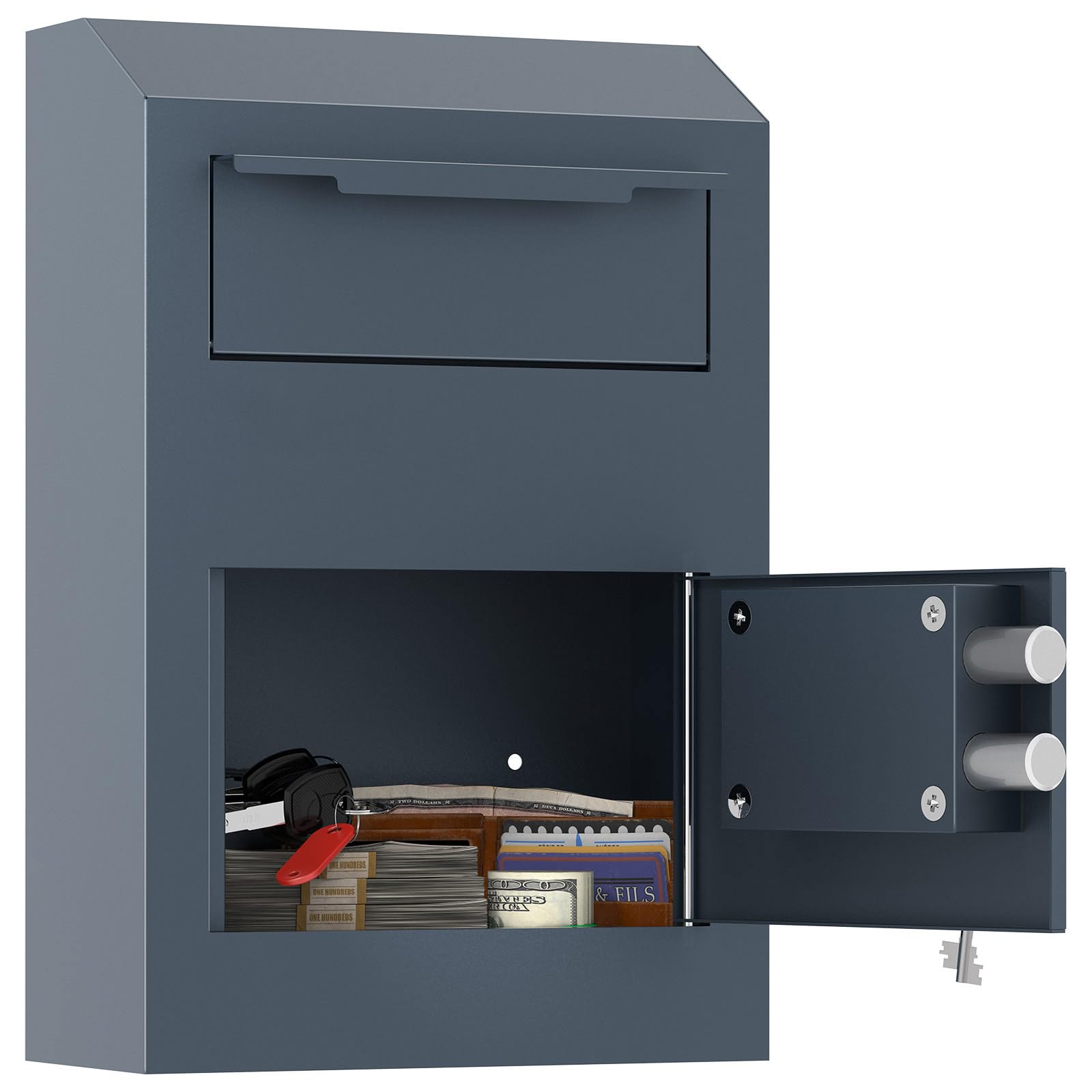 Profirst Epsilon petit coffre-fort Matériel de fixation inclus Serrure à double panneton avec système anti pèche.