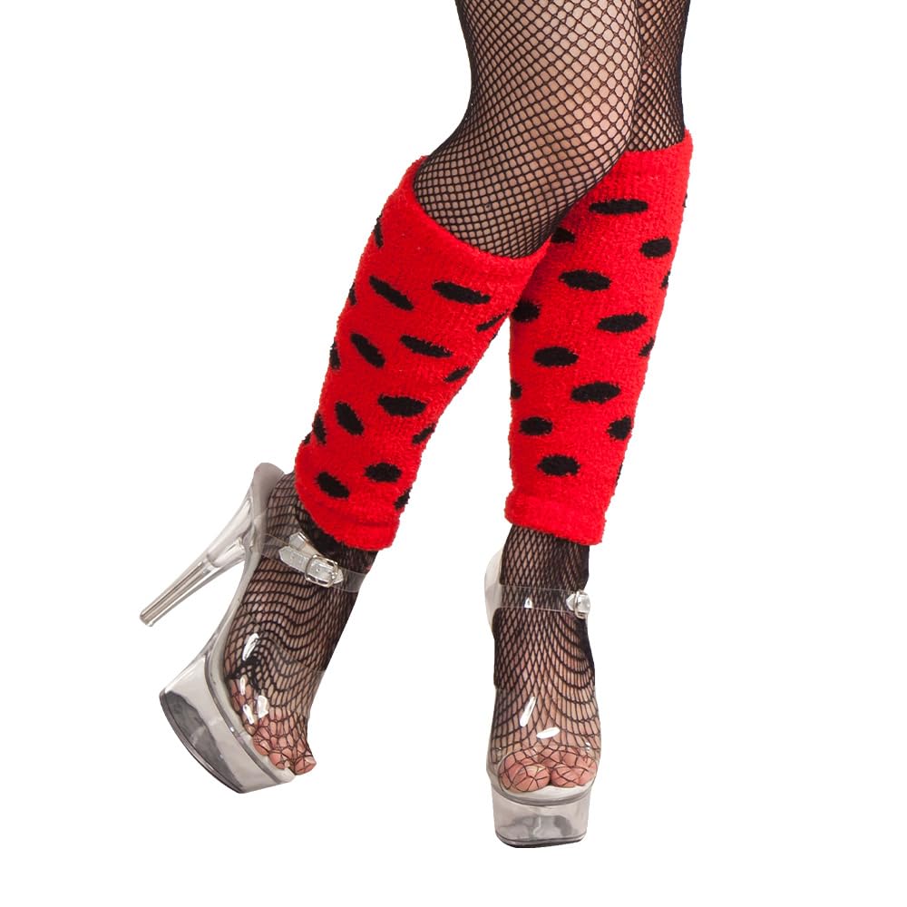 Boland - Leg Warmers, Approx. 36 cm Long, Cuffs for Adults, Carnival, Halloween, Fancy Dress, Theme Party, Fancy Dress, Theatre Red/Black
