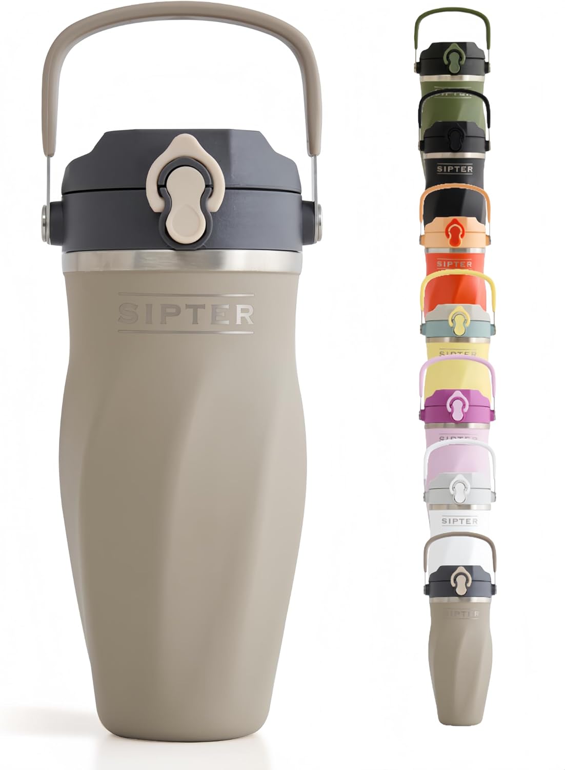 Best Shaker Bottle for Protein Mixes – Double Wall Stainless Steel, For Shakes, Water, Smoothies, Cocktails Leak-Proof, 26oz, Copper-Insulated Blender Cup, BPA-Free No Mixing Tools (Earth Stone