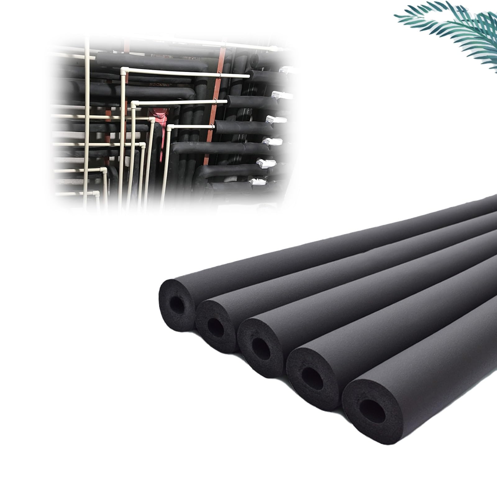 High-Density Foam Hose ID6mm-110mm Pipe Insulation Air Conditioner Heat Insulation Pipe Foam Grip Handle Grips Black 1.8m (Size : ID110mm T20mm L1.8m)