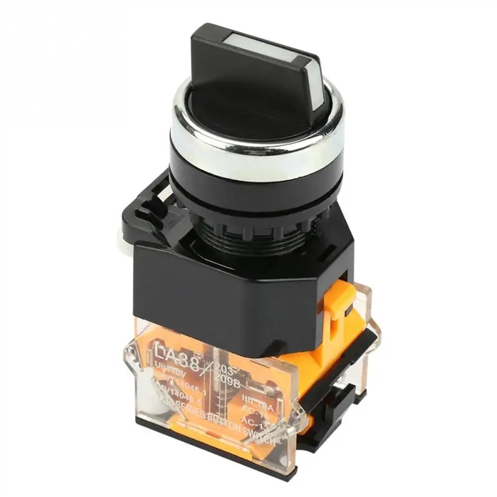 Interruptor momentáneo de 2 posiciones de 22 mm, interruptor selector de reinicio automático LA38-11BX22