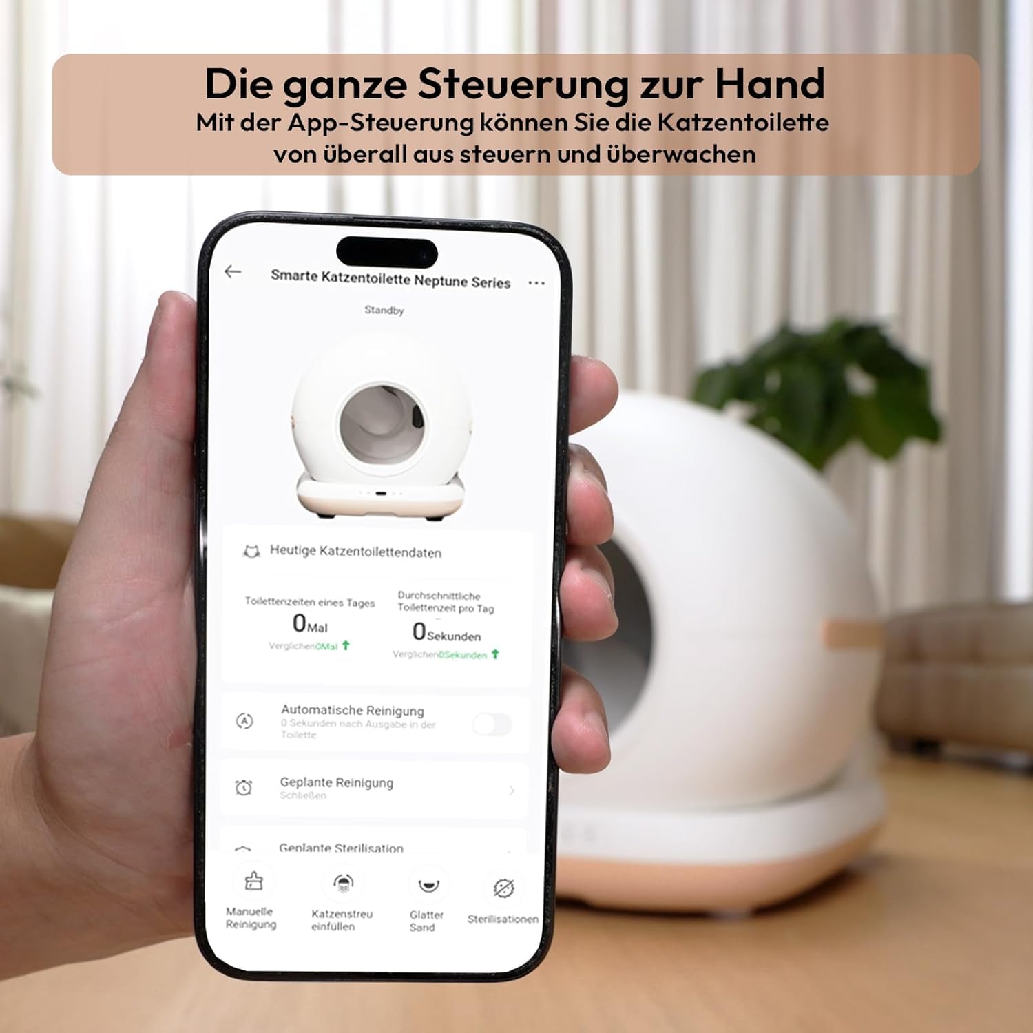 AstroPet 72L Katzenklo Selbstreinigend, Selbstreinigende Katzentoilette mit Matte, APP-Steuerung, UV-Sterilisation, Mehrfacher Sicherheitsschutz,Große Fassungsvermögen für Mehrere Katzen