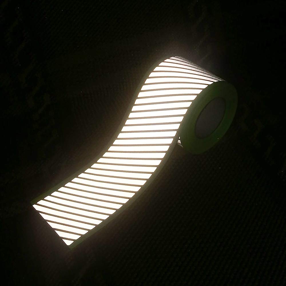 JINBING High Visibility Reflective Fabric Stripe Webbing Ribbon Sew On for Clothing 2" x 16.5ft W02 (Green)