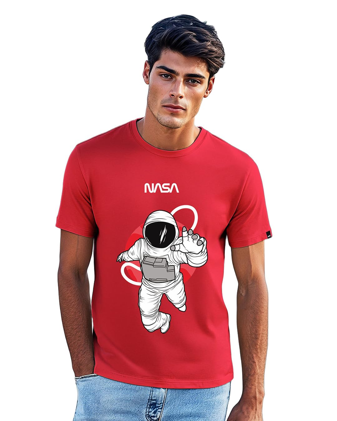 bewakoof Official NASA Merchandise Men's 100% Cotton Printed Regular Fit Round Neck T-Shirt-picture-47