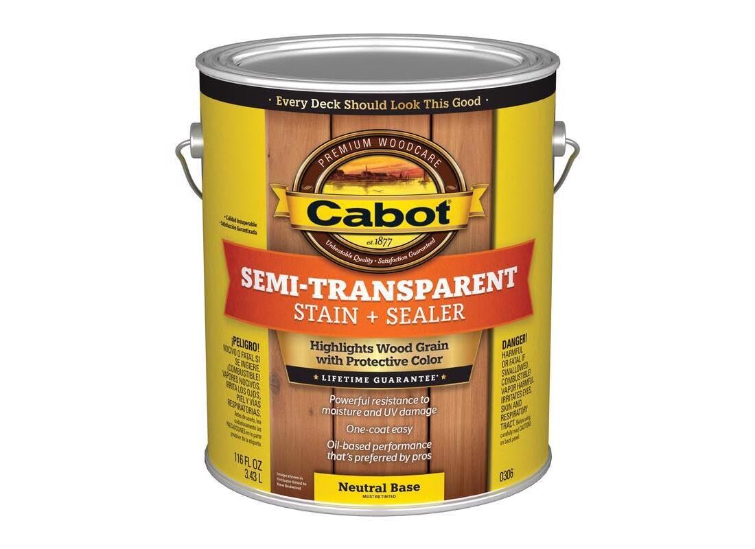 Stains 0306 Exterior Stain, Semi-Transparent Oil with Neutral Base, 1 Gallon