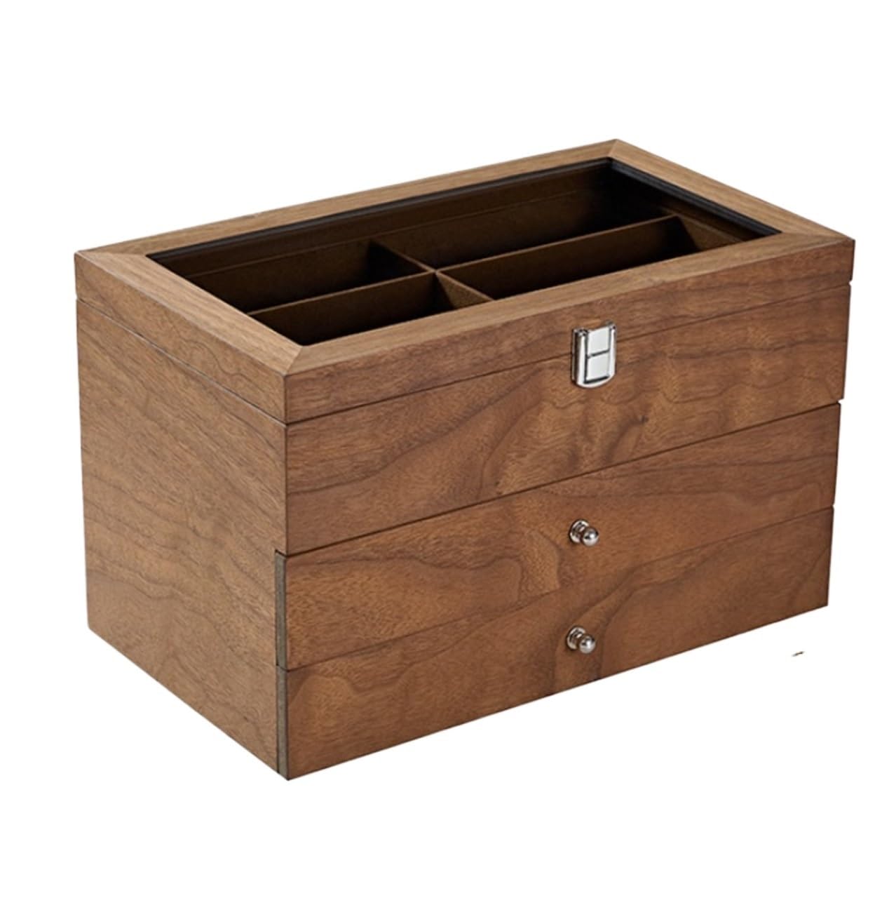 Brillen Organizer Holz Sonnenbrille Display Stand Brillenetui for Zuhause Brillenaufbewahrung(34x20x23cm)