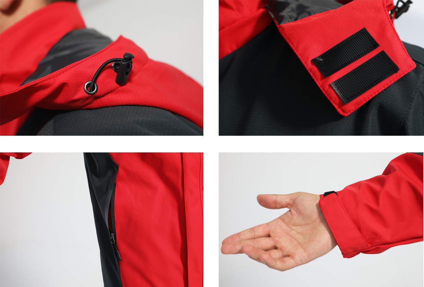 KEFITEVD Chaqueta de senderismo impermeable para hombre con capucha extraíble