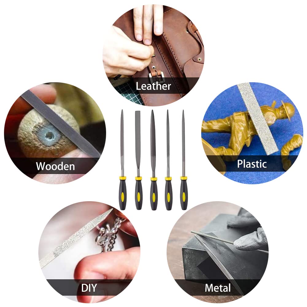Bestgle 10 Pcs Assortis Mini Limes à Aiguille Diamant En Tige De