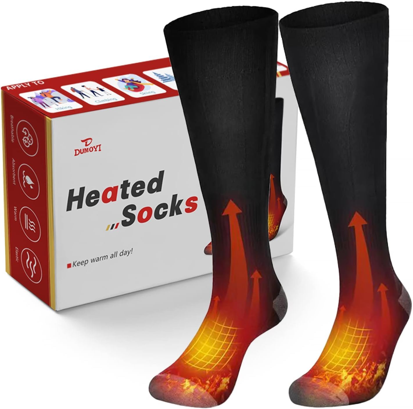 Heated Socks for Women and Men 7 4V 4000mAh Rechargeable Electric Socks Washable Foot Warmers for Women with