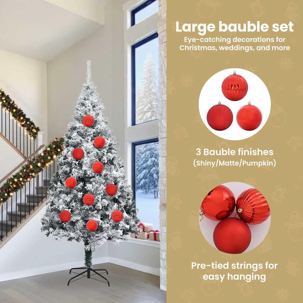 vidaXL Ensemble de Boules de Noël XXL 4 pc LED Rouge Ø 20 cm Plastique