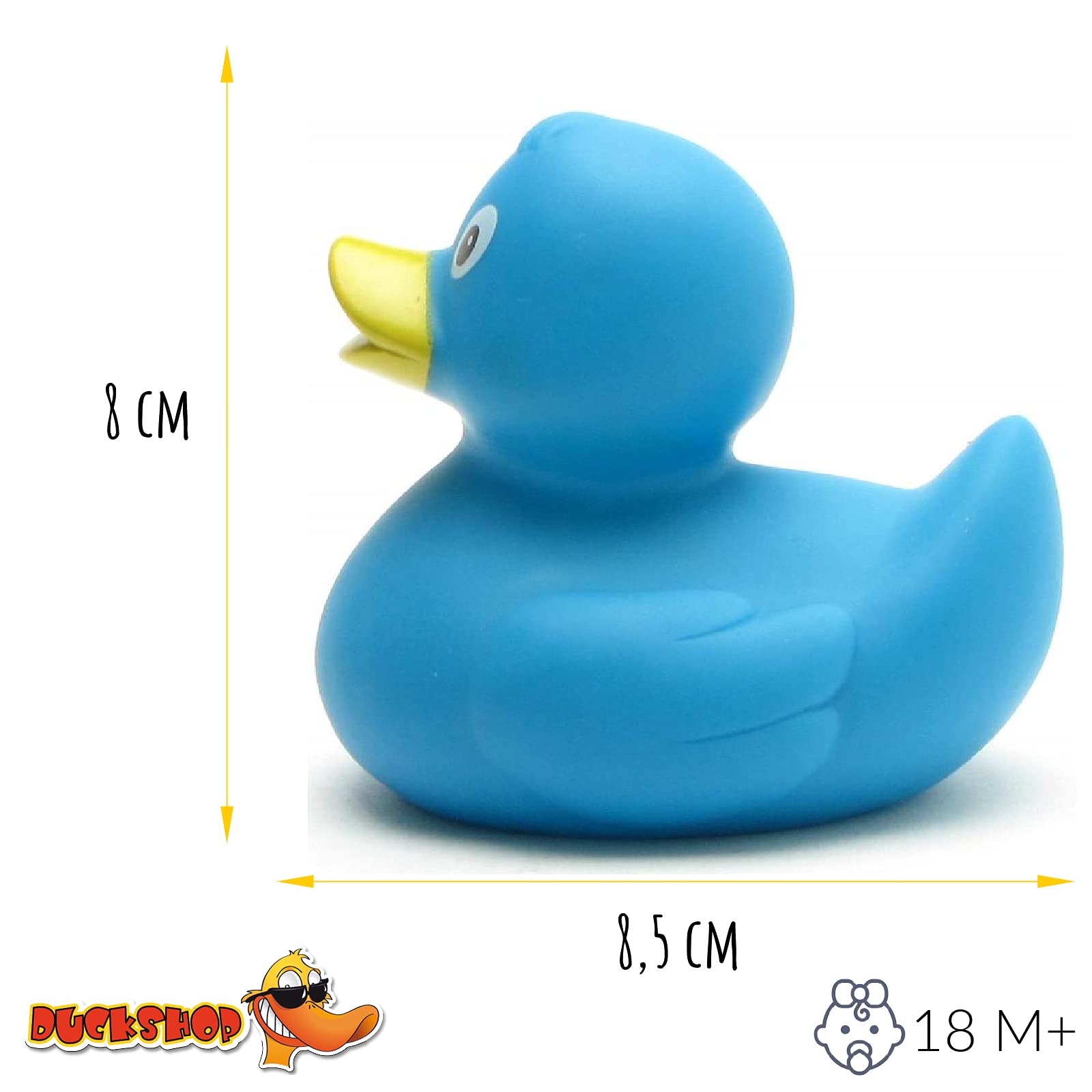 Duckshop I Amanda Blue Bath Duck I Squeaky Duck I L: 8.5 cm, Small - Image 4