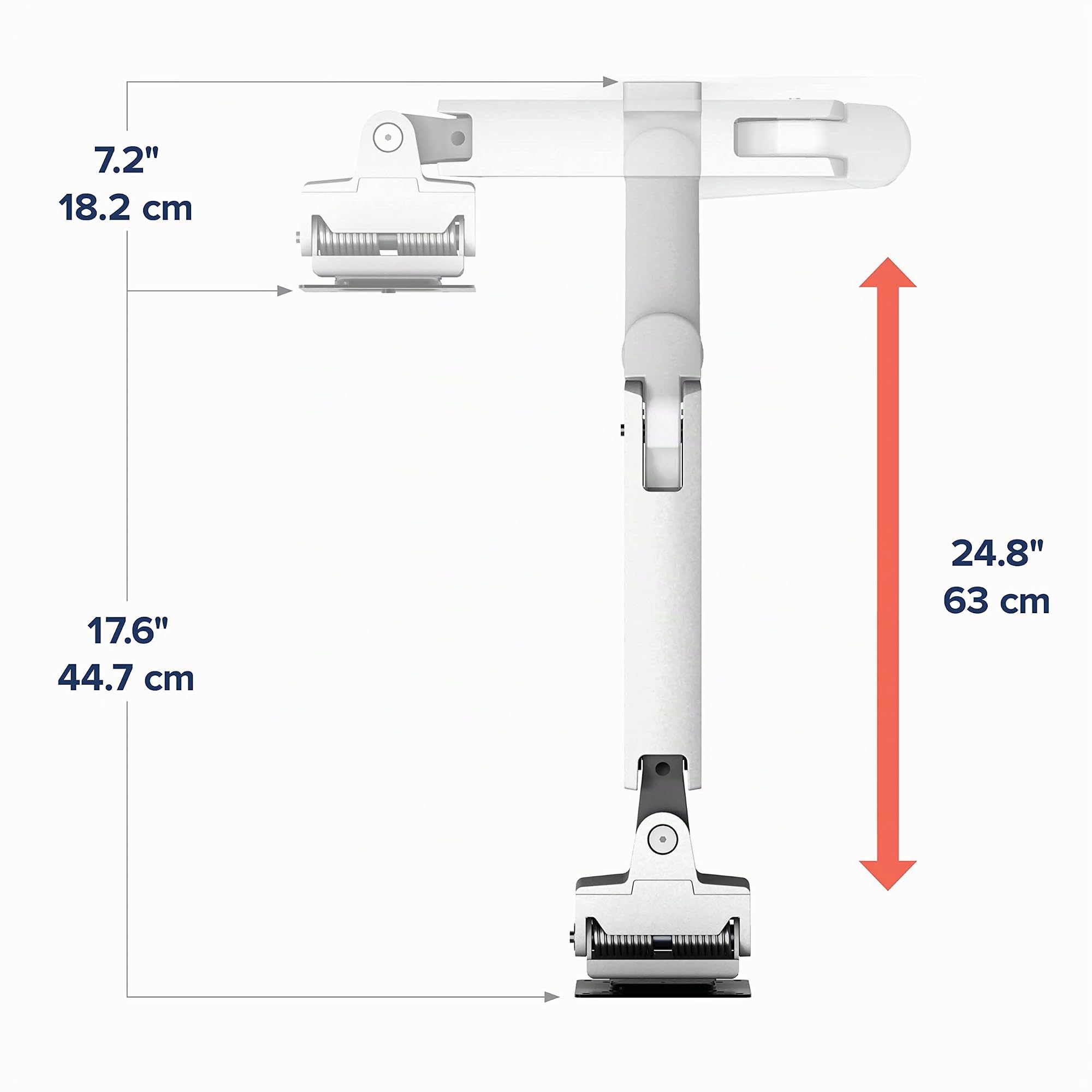 Ergotron - Braccio HX - da parete per monitor ultrawide fino a 49 pollice, 9,1-19,1kg, profondità del display inferiore a 8 pollice - Snodo standard, Bianco (45-478-216)