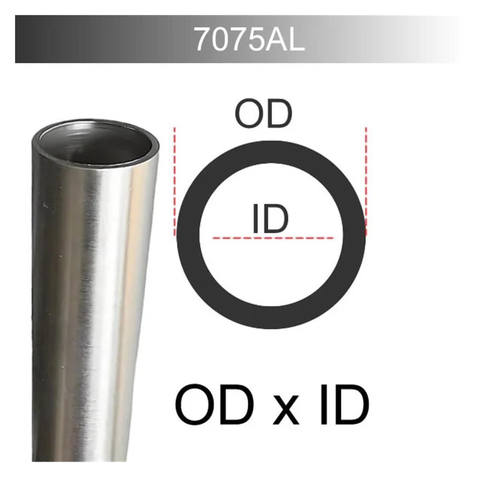 1 Stück 7075 Luftfahrt-Aluminiumrohr Abendessen Hartlegierungsrohr hohl for Zelte Baldachin Außendurchmesser 32 bis 75 mm(245MM_40X28MM)