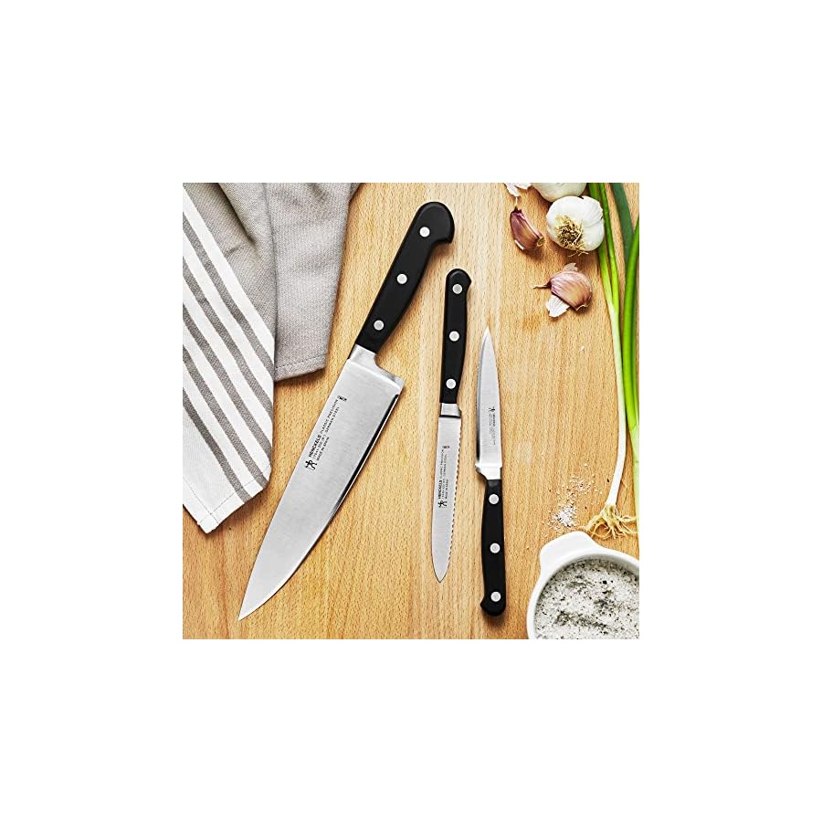 Henckels-Classic-Precision-3-pc-Starter-Knife-Set HENCKELS Classic Precision Razor-Sharp 3-Piece Kitchen Knife Set, Chef Knife, Paring Knife, Utility Knife, German Engineered Informed by 100+ Years of Mastery