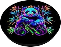 Vista 2 de Streetwear synthwave 80s 90s retro cute boys panda bamboo PopSockets Adhesive PopGrip