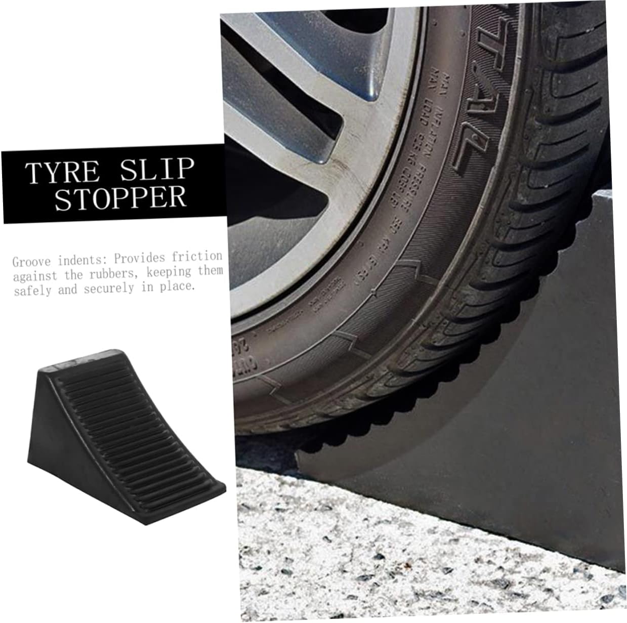 2pcs Portable Rubber Wheel Chocks for RVs and Trailers Anti-Slip Ramp Block Stabilizers for Travel Trailers and Motorcycles