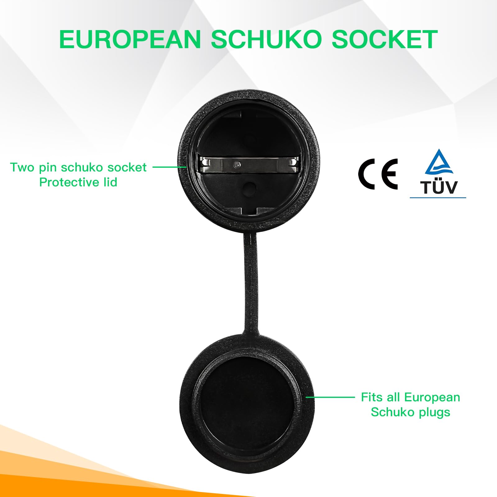 AOHEWEI Adapter ładowarki samochodu elektrycznego typu 2 do ładowarki Schuko, IEC 62196 Typ 2 Wtyczka boczna ładowania pojazdu elektrycznego do stacji ładowania pojazdów z gniazdem Schuko, 16 A 3,5 kW