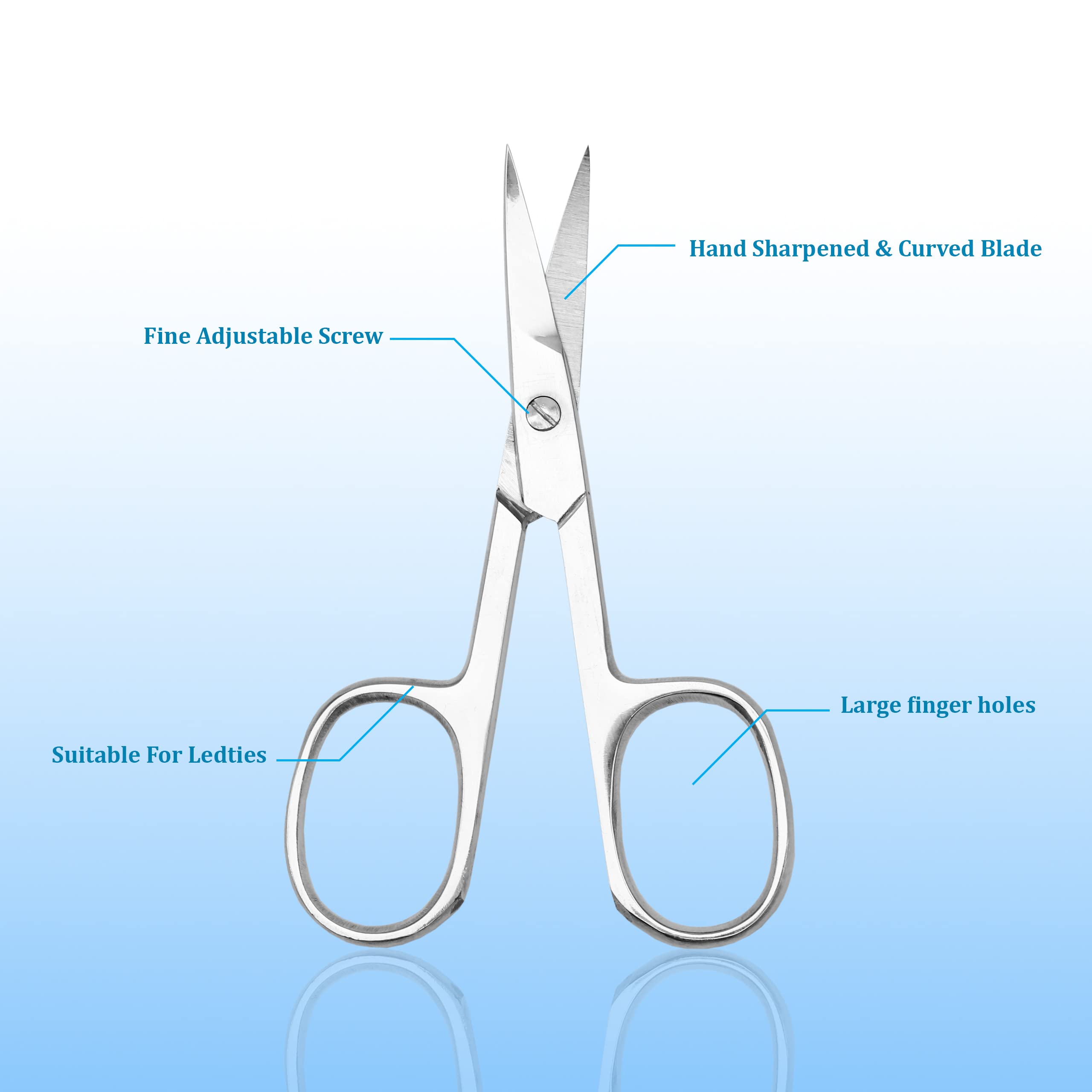 ME MAXEQUIP Forbicine per unghie per cuticole Lama curva Forbici professionali per bellezza in acciaio inossidabile, per manicure pedicure, sopracciglia, naso, taglio capelli Bellezza Donna Uomo