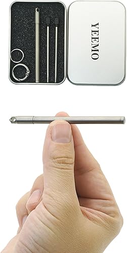 Miniatura 10 de Mini bolígrafo, bolígrafo EDC de titanio no tóxico con llavero, bolígrafo pequeño compacto y elegante