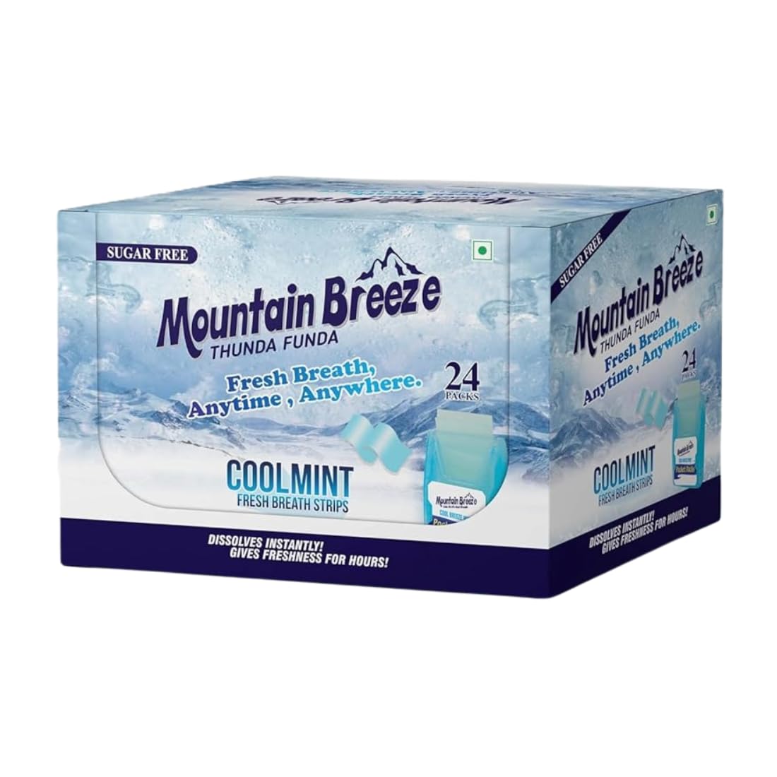Mountain Breeze Sugar-Free Coolmint Fresh Breath Strips (18 Strips) Pack of 24-image-49