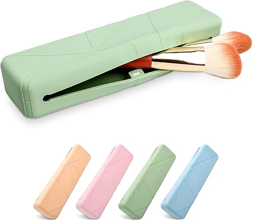 Soporte para brochas de maquillaje de viaje, pequeña bolsa de cosméticos para mujeres, bolsa de silicona para brochas de maquillaje, estuche