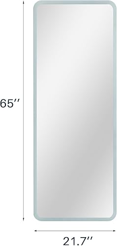 Miniatura 6 de H&A Espejos LED de baño, espejos de longitud completa de 65 x 24 pulgadas para pared, espejo rectangular moderno para colgar en la pared, vertical u